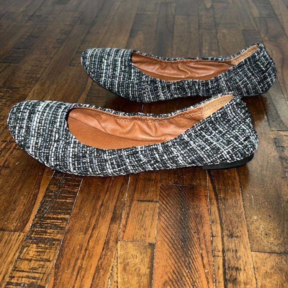 Lucky Brand Flats tweed black and gray woven fabric size 7.5 - Picture 11 of 11